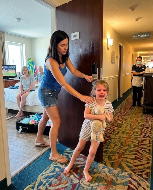 During a family vacation, my sister pushed my six-year-old daughter out of our hotel room and left her barefoot, crying in the hallway for three hours.