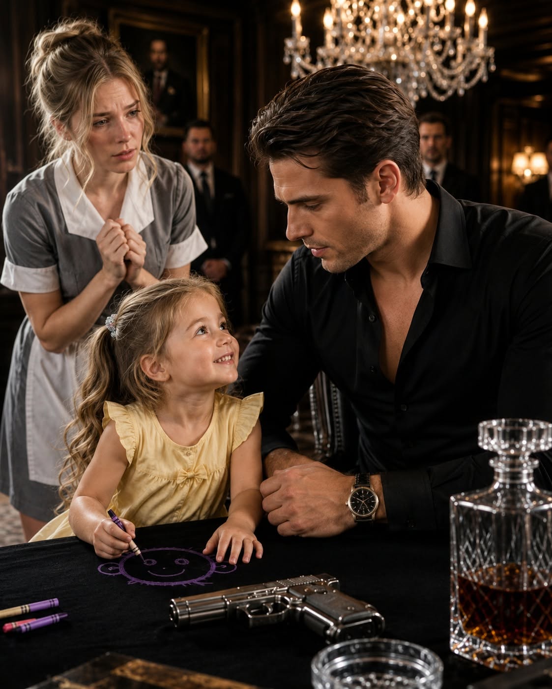 A three-year-old girl walked into my most secret meeting, placed a purple crayon inches from my loaded pistol, and asked, “Mister, can I borrow you for one day?” Twelve of New York’s most dangerous men waited for me to explode. But the only person who smiled was Marco—my most trusted lieutenant—and I should have paid closer attention to where he was looking.