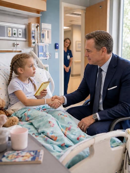In A Quiet Hospital Room, A Seven-Year-Old Girl Handed Over A Small Note That Read, “I Owe $15.” She Thought She Was Repaying Formula, Groceries, And Kindness. Instead, The Man Beside Her Smiled, Shook Her Hand, And Changed The Debt Forever: “Help Someone Else Someday. That Will Be Your Payment.”