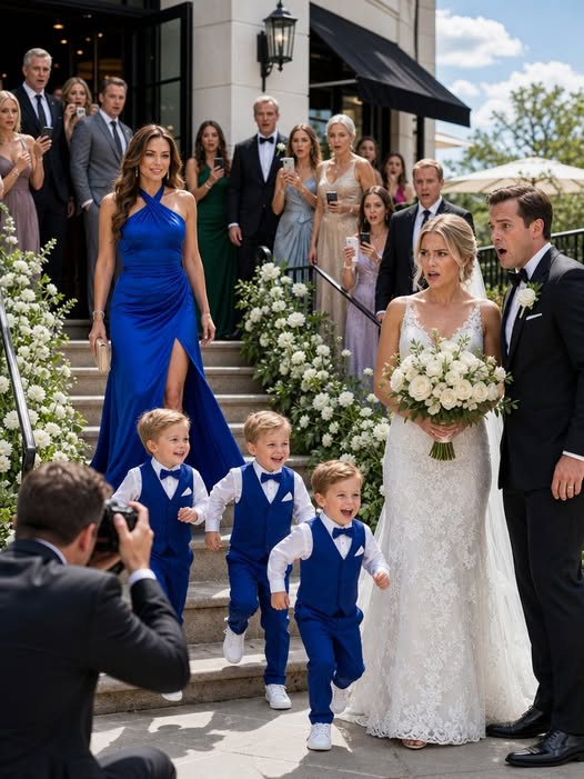 My Ex’s Wealthy Mother Sent Me a Wedding Invitation Just So I Could Watch Her Son Marry the Woman She Said Was “Finally Worthy of Our Family.” I Almost Didn’t Go—But Then I Arrived With Three Four-Year-Old Children. She Was Still Wearing That Triumphant Smile When I Walked In, but the Moment the Groom Got a Clear Look at Their Faces, He Froze at the Altar—as If He Had Completely Forgotten the Bride Was Still Standing There Waiting for Him