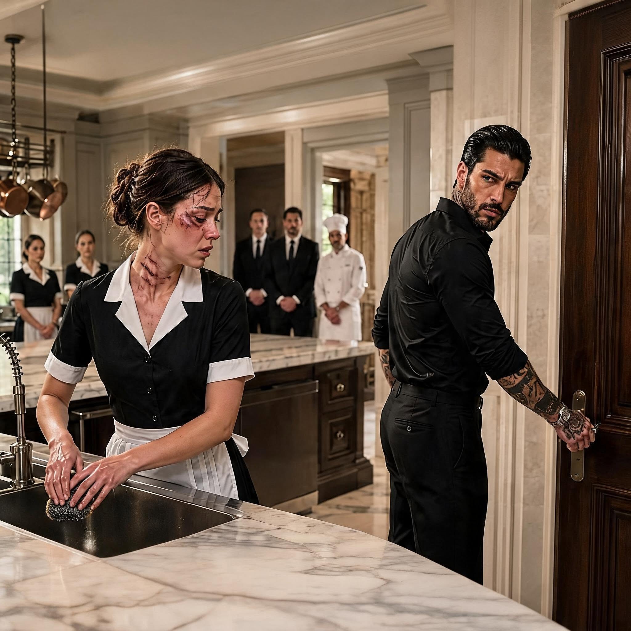 The Maid Was Crying In The Mafia Boss’s Kitchen—Then He Locked The Door And Asked Who Hurt Her