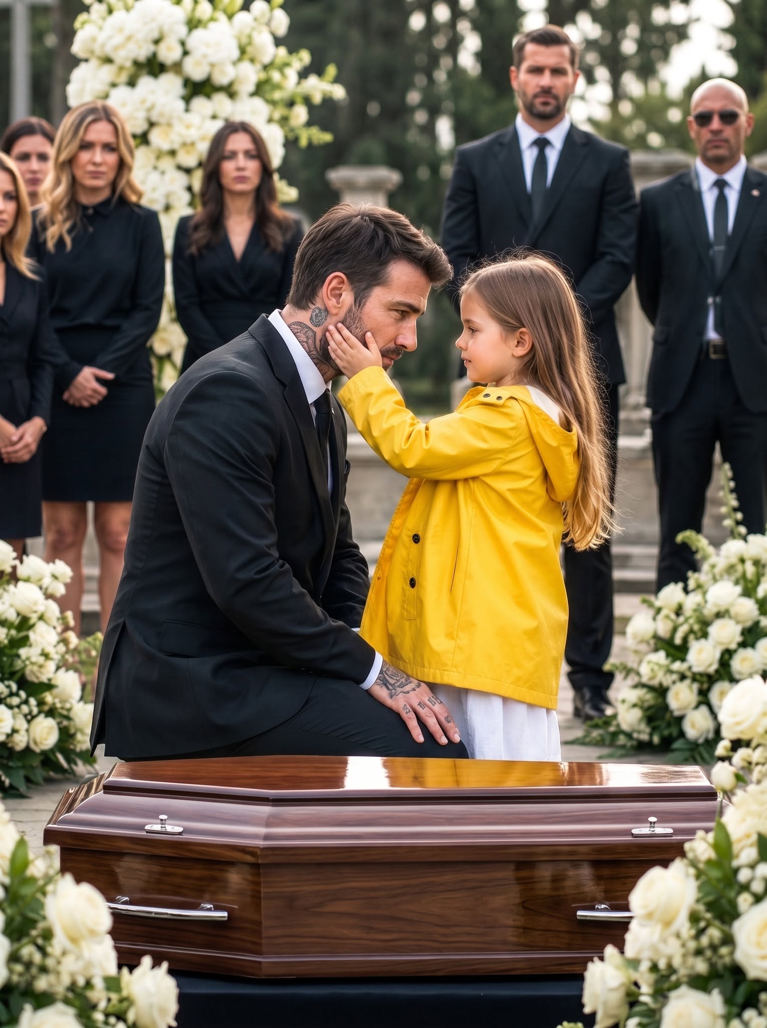 At my father’s funeral, sixty-three armed men were too terrified to meet my eyes—but a five-year-old girl walked straight through them and took my hand. Hours later, I discovered my father had secretly sent millions to protect her, and the reason threatened to expose the one truth he had taken to his grave.