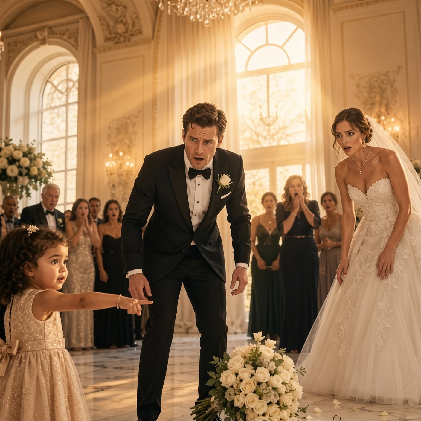 THE LITTLE GIRL STOPPED THE BOUQUET—AND EXPOSED THE SECRET THAT COULD DESTROY A BILLION-DOLLAR FAMILY