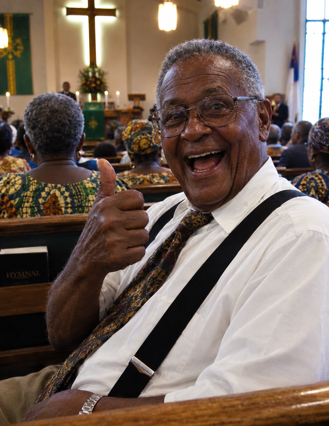 I always saved a seat for my lonely neighbor at church — 20 years later, his daughter appeared with a package.