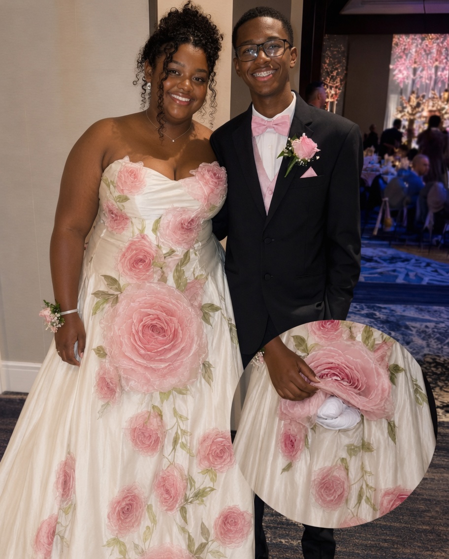 My daughter's best friend made her a prom dress after every store said she didn't fit anything beautiful—what he hid inside left everyone speechless.