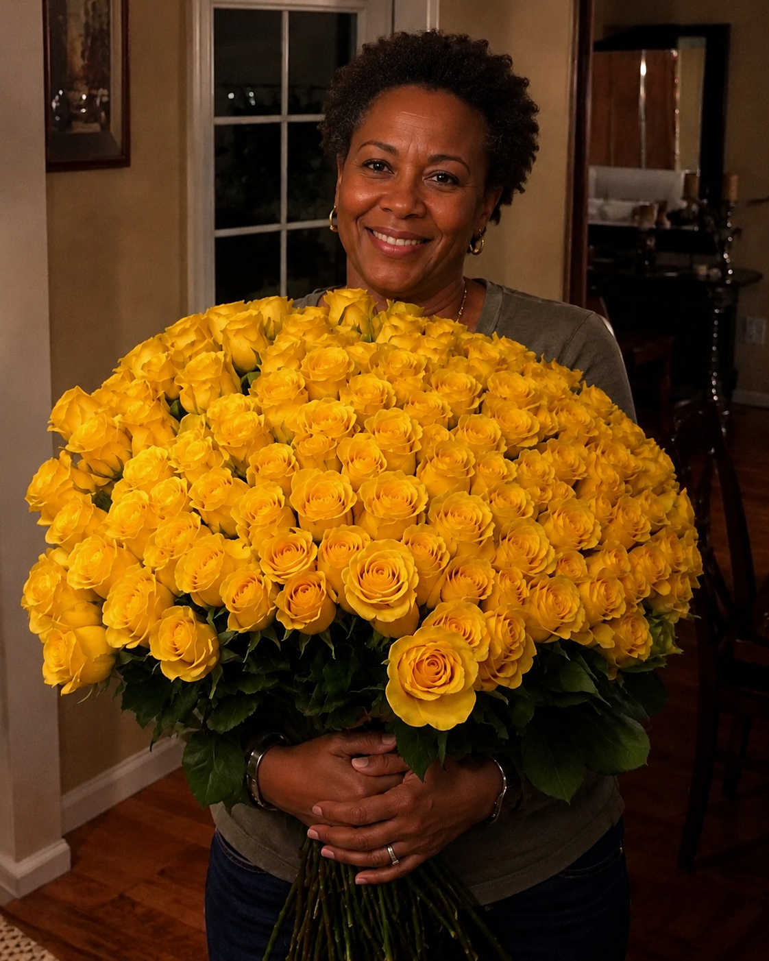 I thought my husband had sent me 100 yellow roses while he was away — until I counted them and called the police.