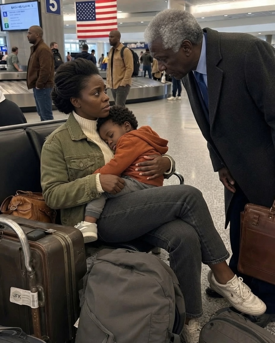 I found my widowed daughter-in-law at JFK with my grandson sleeping in her arms, three tattered suitcases beside her, and a one-way ticket she had never requested.