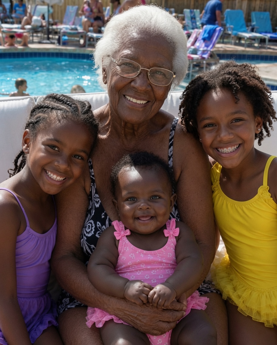 A rude man tried to kick me out of the pool because my 7-month-old granddaughter was crying — then a waiter stepped over and handed him a gift he'd never forget.