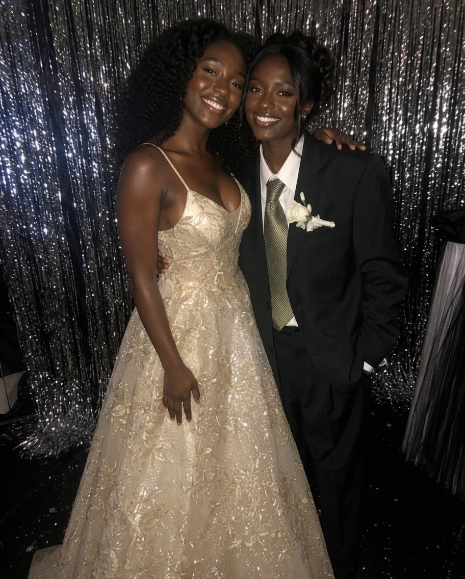 My daughter gave up her dream prom gown to the girl who couldn't afford one and wore a suit instead — when she stepped into the gym, her principal burst into tears and called the police.