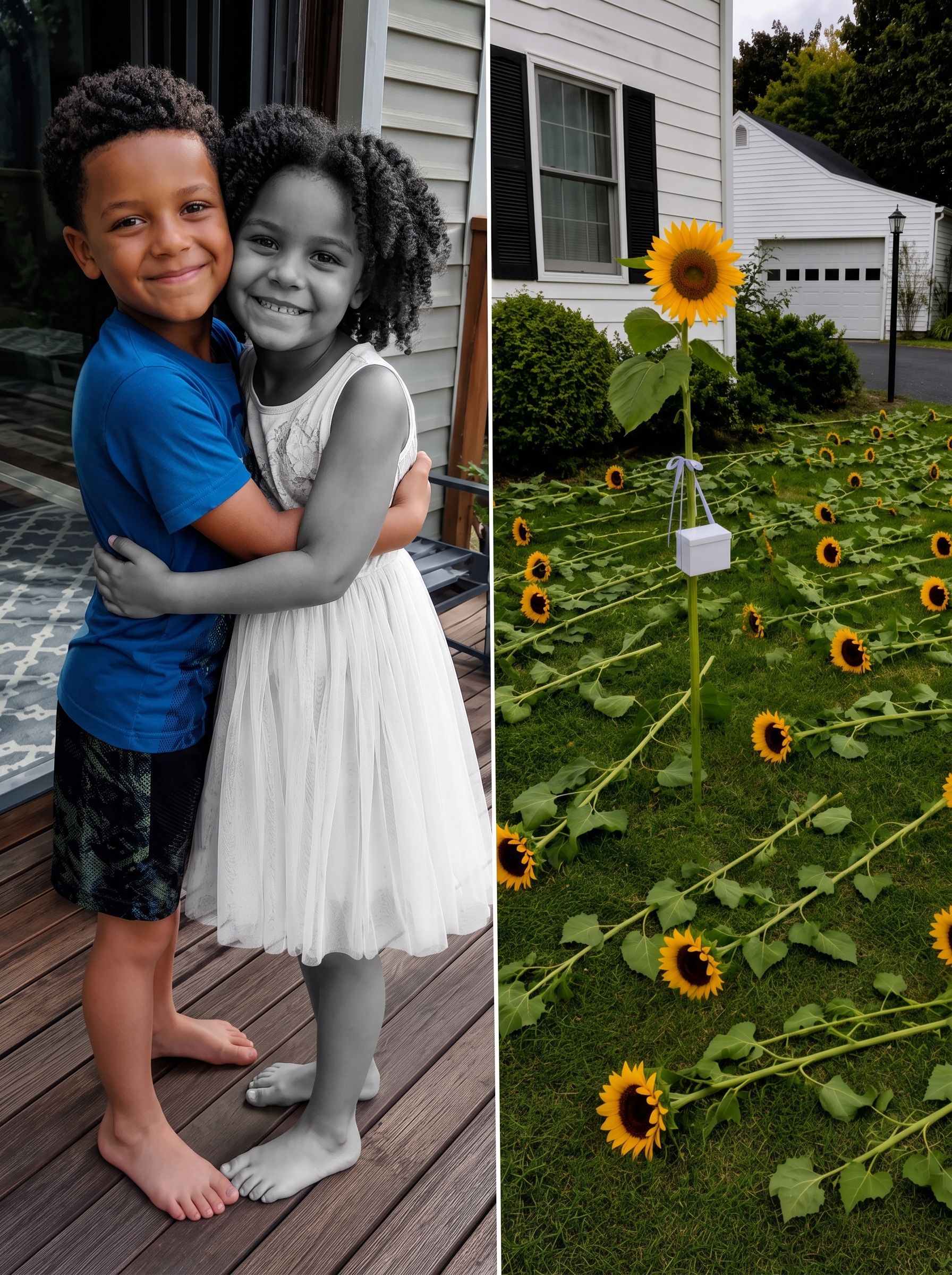 Every year, my son planted sunflowers for his twin sister who d\*ed — on the sixth anniversary of her passing, we found every flower cut down except one, with a small white box tied to it.