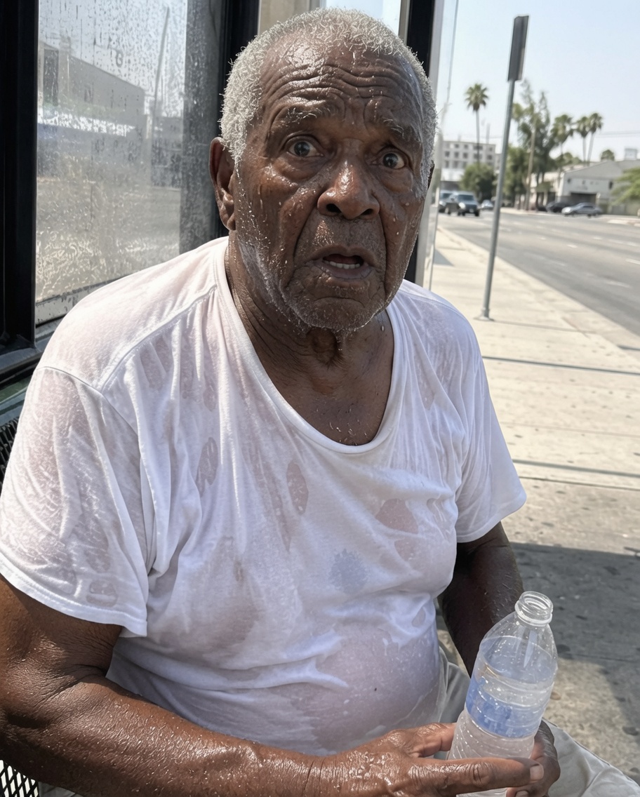 I helped an elderly man who collapsed at a bus stop during a heat wave — that evening, I found a note he had slipped into my pocket, and my hands started shaking.