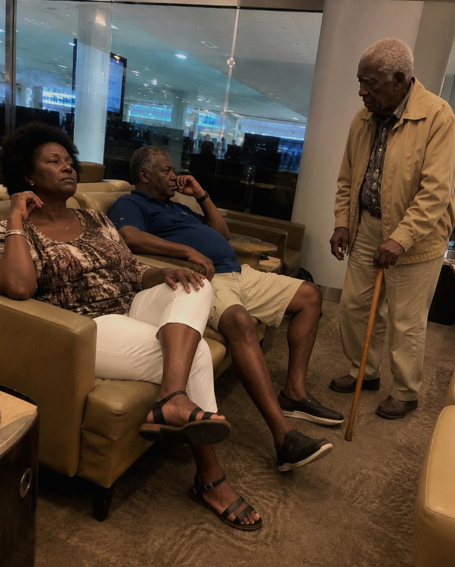 Entitled woman got my disabled dad kicked out of the first-class airport lounge, saying, "People like you belong at the gate" — 10 minutes later, she wished she'd never opened her mouth.