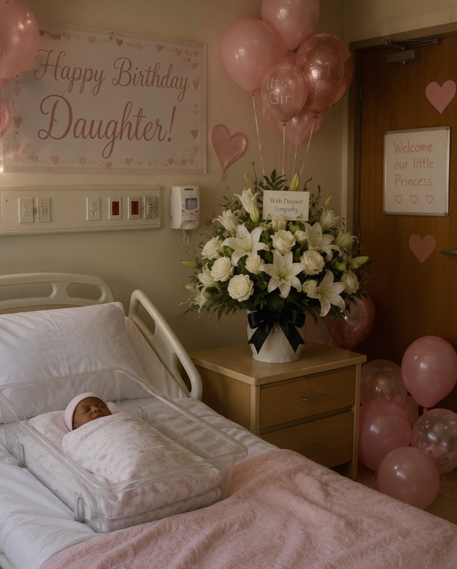 The day after I gave birth, someone sent me funeral flowers instead of congratulations — the card changed everything.