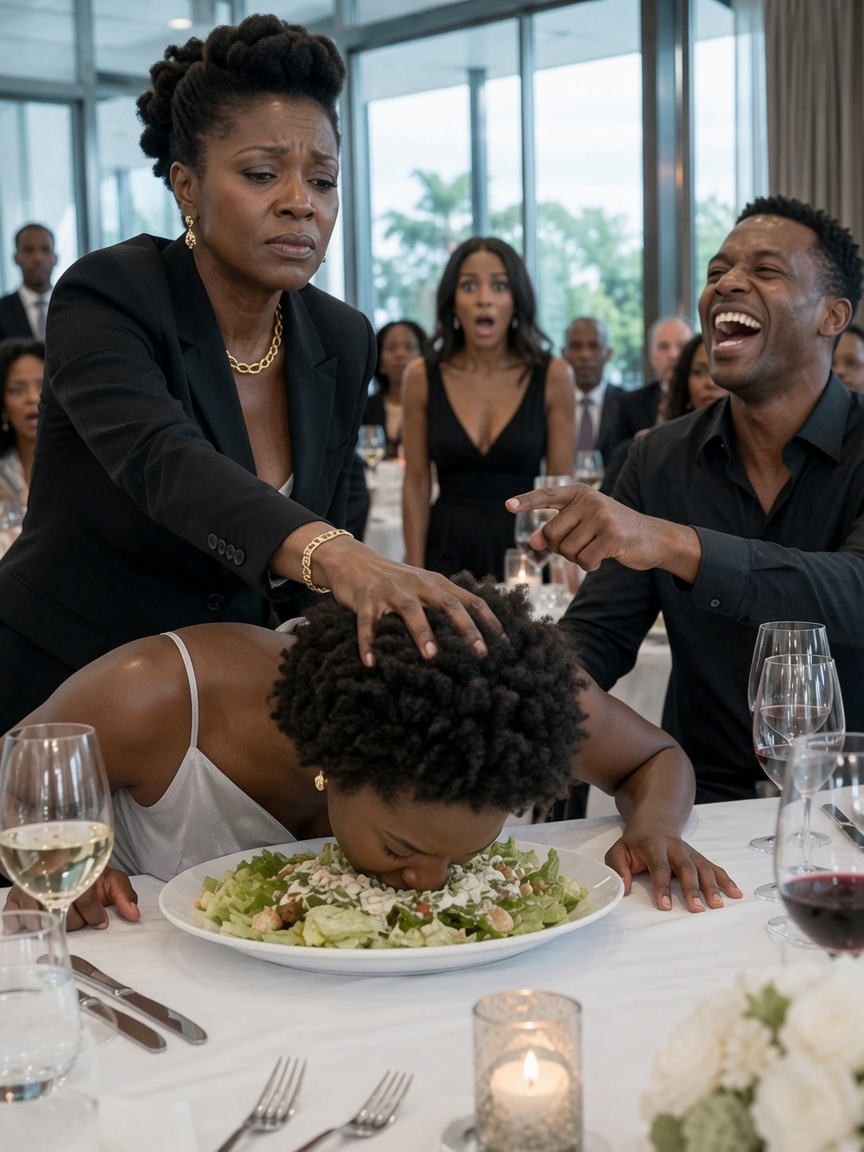 I was just trying to survive dinner when my mother-in-law k!cked my chair and sent me face-first into my salad.