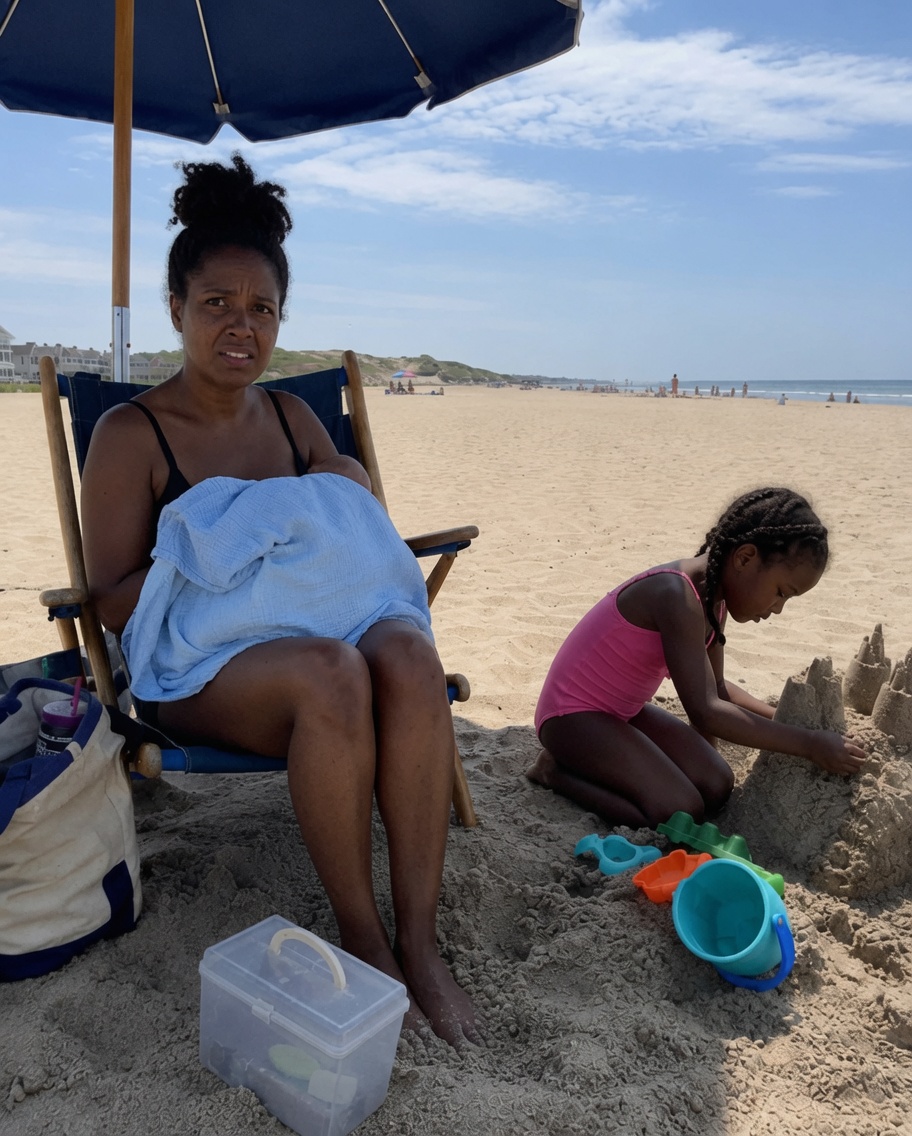 A woman started filming me for breastfeeding my baby at the beach—then my eight-year-old daughter asked her one question that made the entire beach go silent.