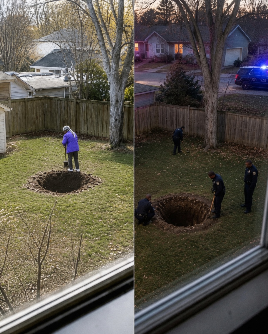 My neighbor dug holes in her backyard every weekend — then the police suddenly arrived one morning.