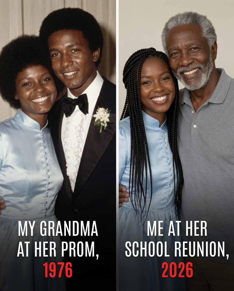 I went to my grandmother's school reunion in her prom dress — when an elderly man saw me, he took my hands and whispered, "Your grandmother promised you would marry me."