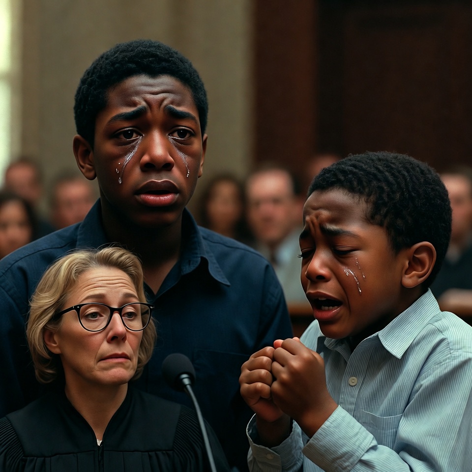 The courtroom fell silent when the younger brother grabbed the judge's sleeve.