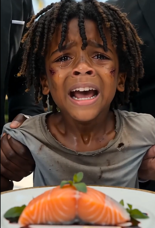 A dirty little boy screamed across a luxury restaurant…