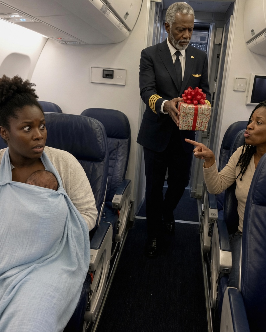 An entitled woman called me "disgusting" for breastfeeding my newborn on a plane — then the captain handed her a box that made her go pale.