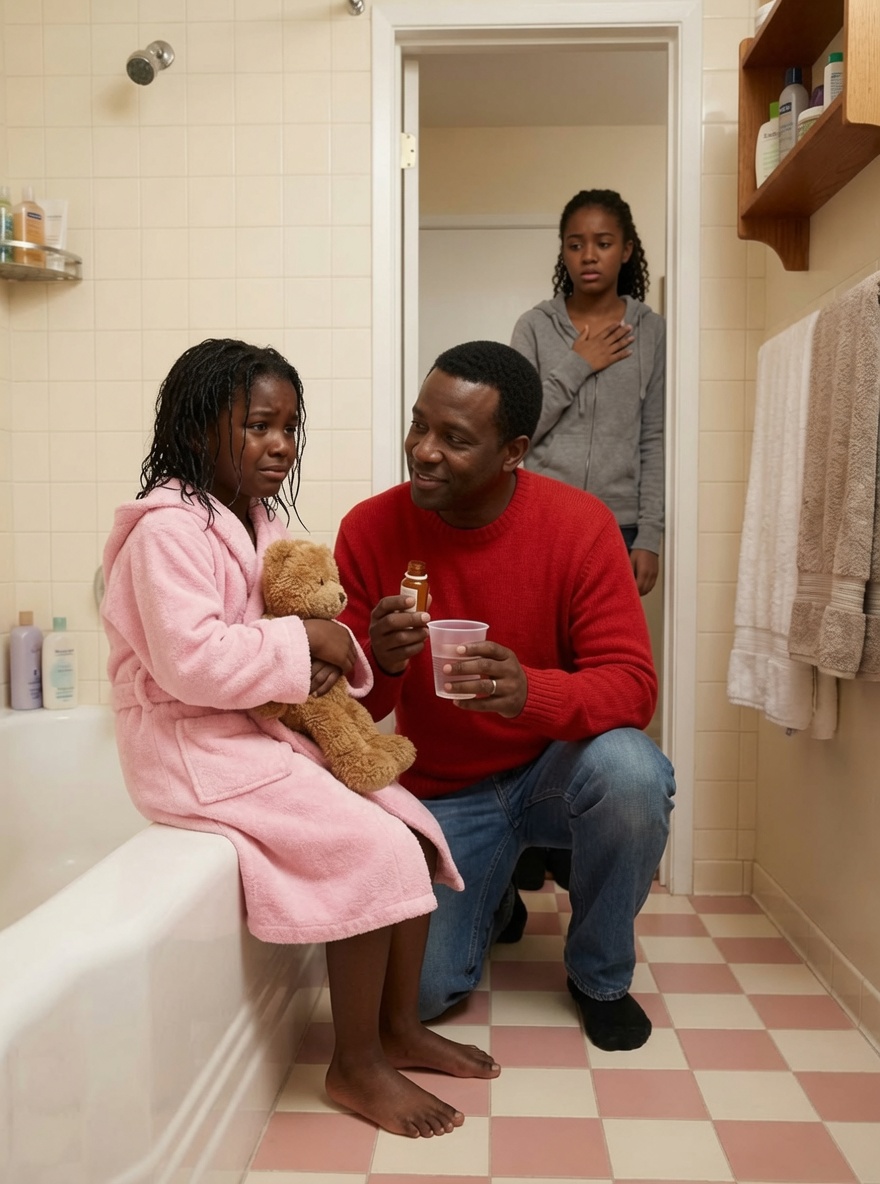 My five-year-old daughter always bathed with my husband.