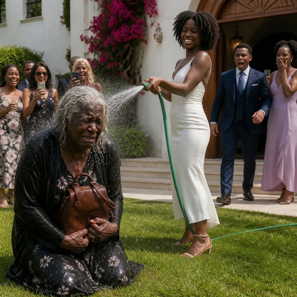At my son's engagement celebration, his bride-to-be sprayed me with a garden hose in front of thirty onlookers and sneered: "Beggars don't belong at weddings here."