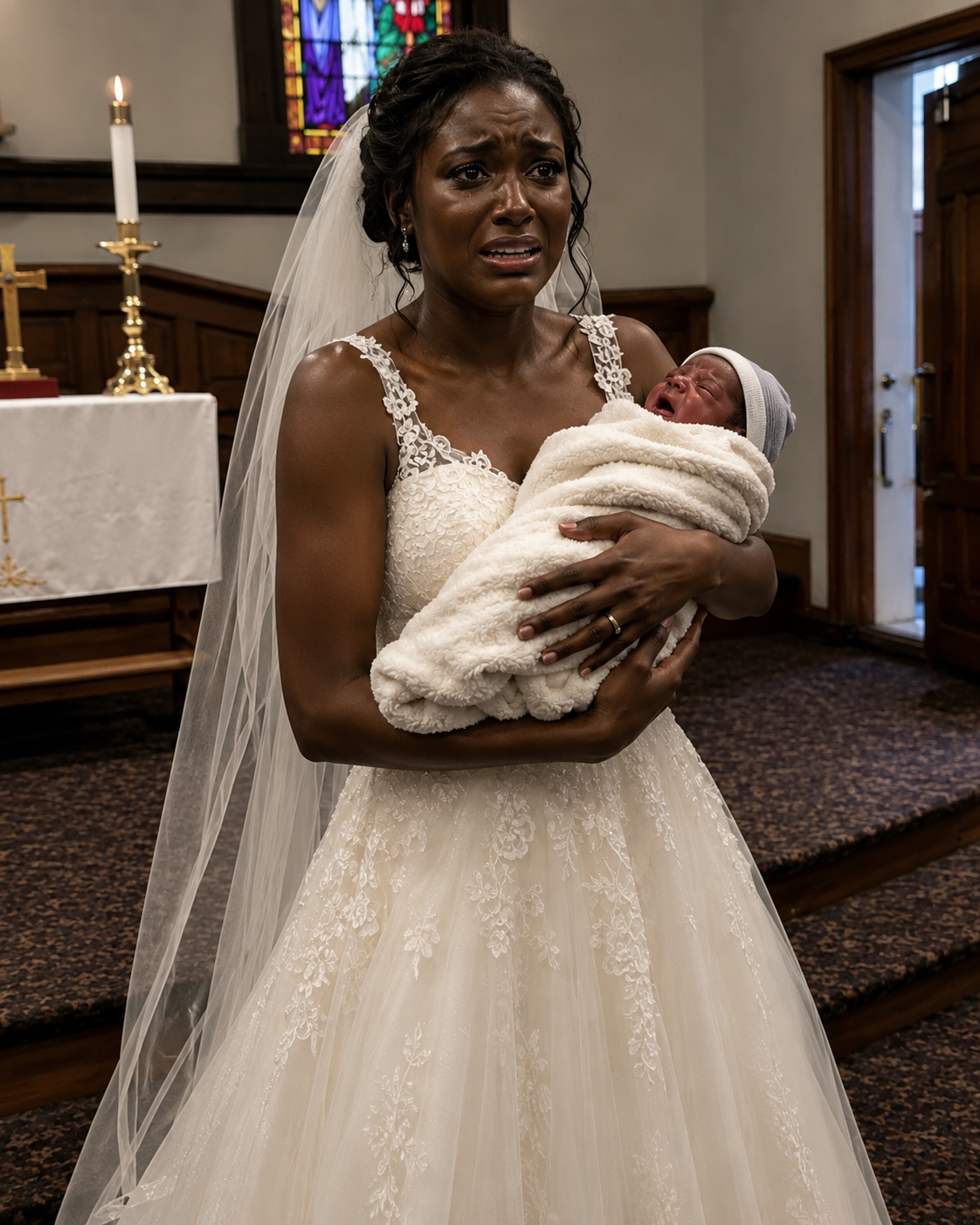 I was waiting for my fiancé at the altar for an hour — but instead of him, a courier stepped inside carrying a BABY.