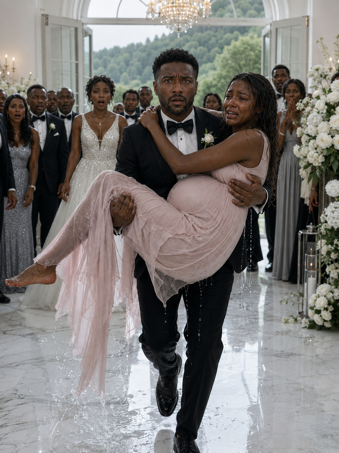 My Water Broke During My Sister-In-Law's Lavish Vineyard Wedding, Soaking The Marble Floor Beneath My Shoes.