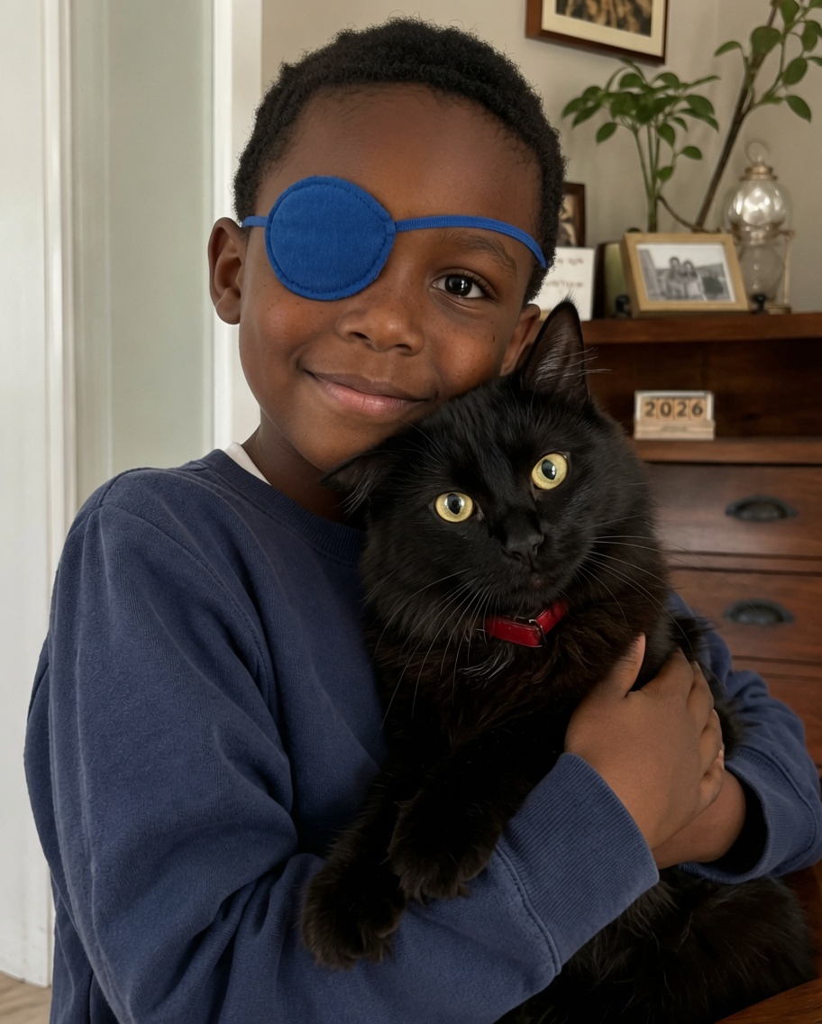 My son brought home a one-eyed ginger cat because he said they matched—what we discovered under that cat's collar two days later brought us to our knees.