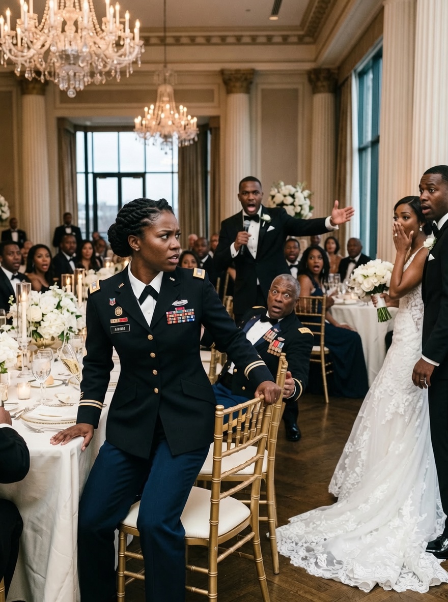 At my sister's wedding, my mom—a retired admiral—publicly shamed me in front of the high-society guests, calling me nothing but 'trash in a uniform' as the room burst into laughter.