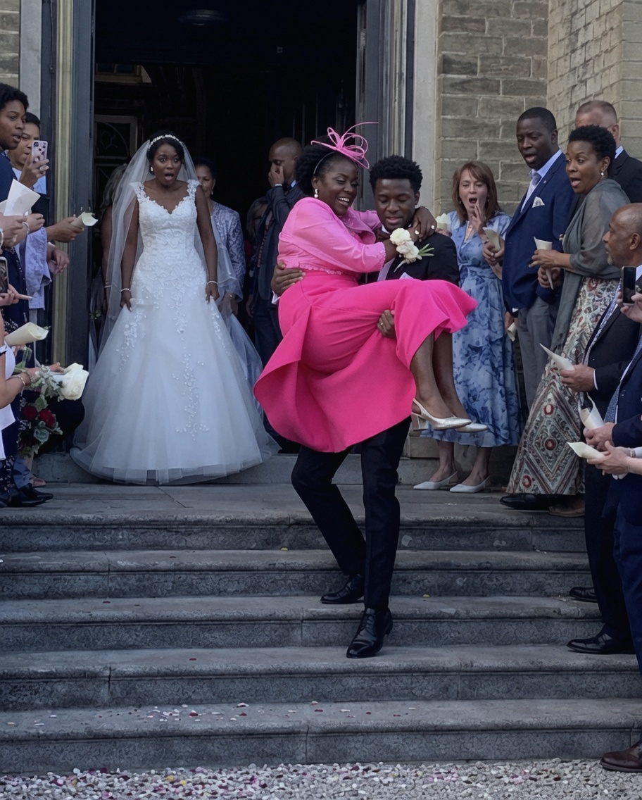 As we left the church after our wedding vows, my husband carried his mother instead of me because "she wanted to experience it too"—what my mom did next shocked everyone.