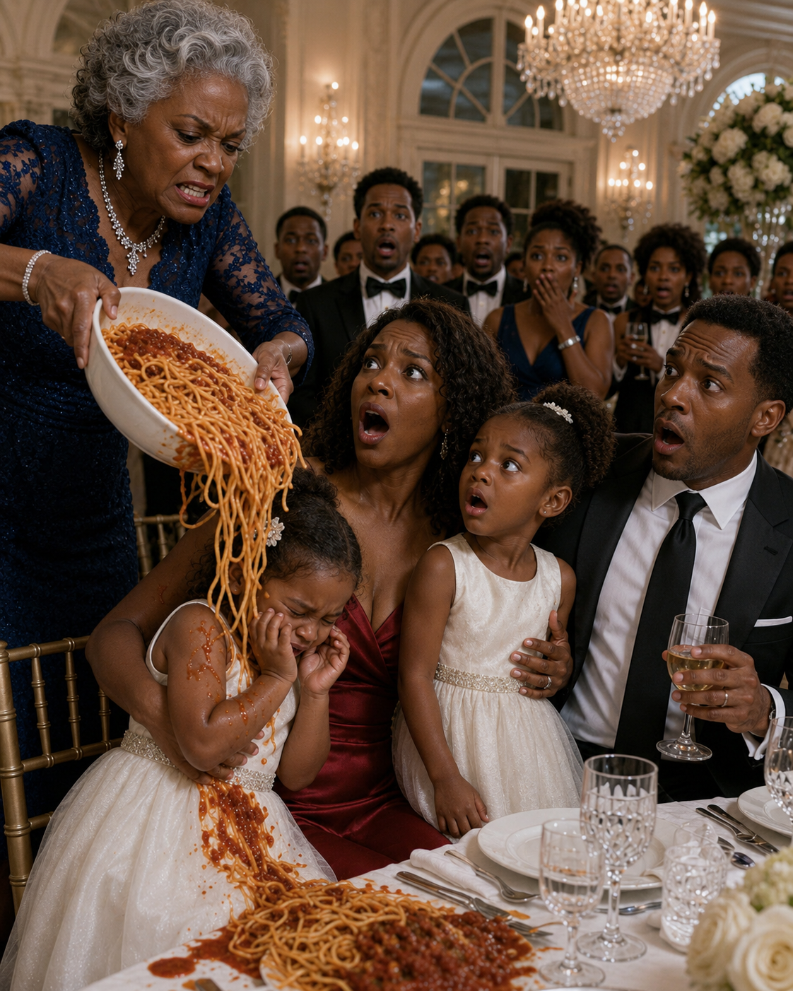 In front of the entire family, my mother-in-law snatched the food away from my daughters and said, "The head table is for women who give this family sons."