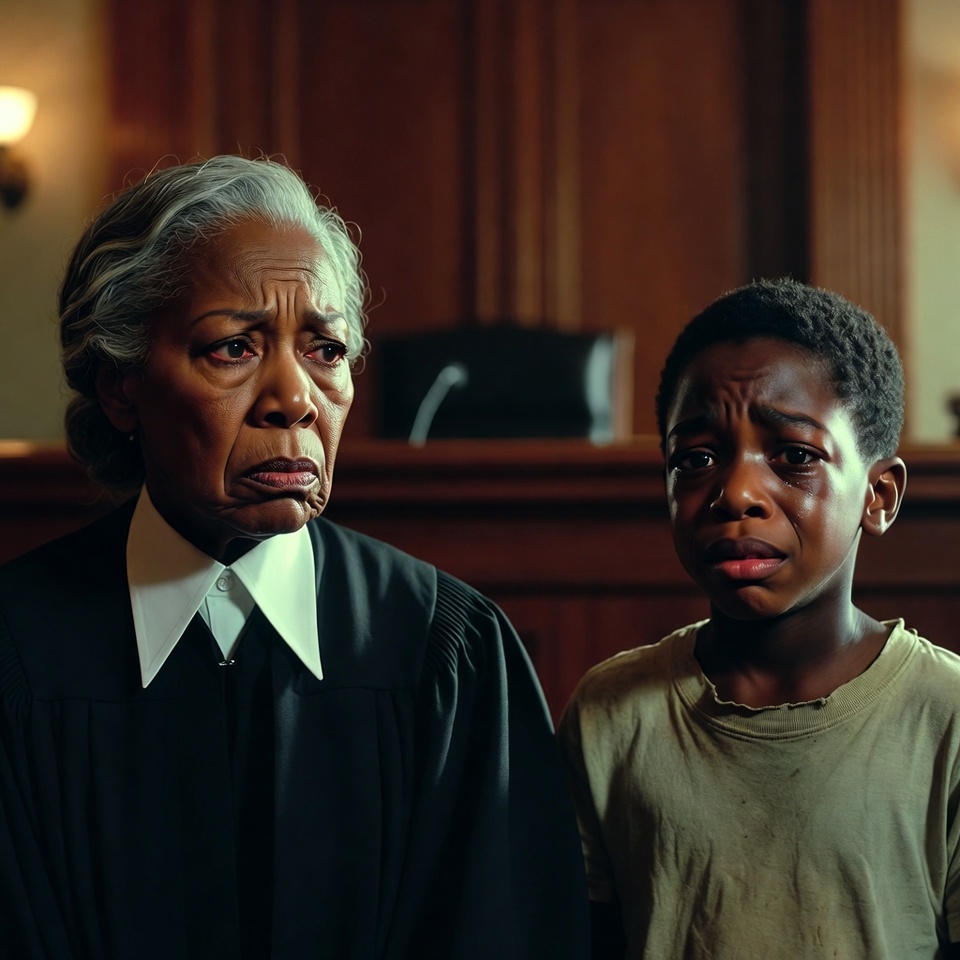 A courtroom came to a standstill when a little boy interrupted the hearing...
