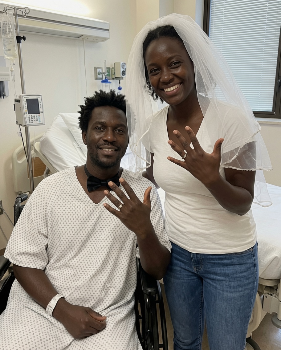 I married my childhood sweetheart in his hospital room after doctors said he had only months to live—right after we said "I do," a nurse whispered, "Before you leave...