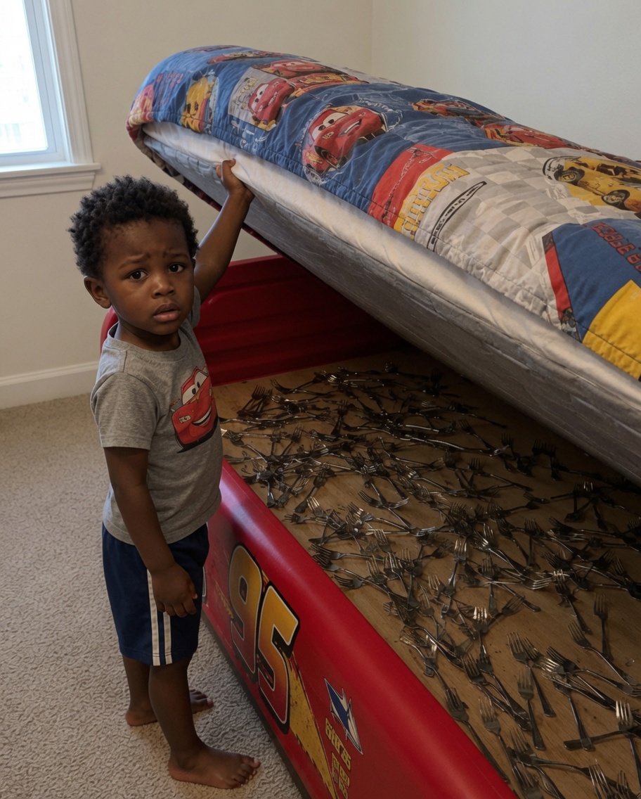 I Found a Stack of Forks My Son Had Hidden Under His Mattress — When I Tried to Take Them Away, He Burst Into Tears and Said His Dad Made Him Do It