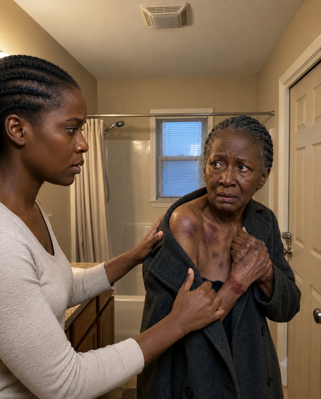 I came home to see my elderly mother, but when I offered to help bathe her, she shrank back in fear.