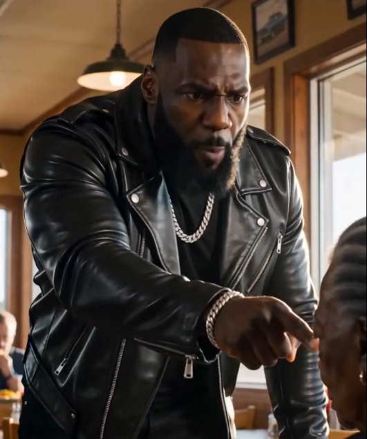 The café was quiet until the lead biker stepped in.