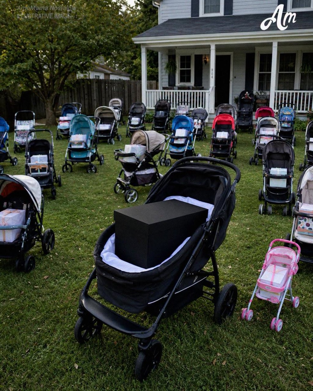 After losing my newborn son, I gave everything I'd bought him to a mother begging with her baby—the next morning, I found dozens of baby strollers on my lawn, each holding a sealed box.