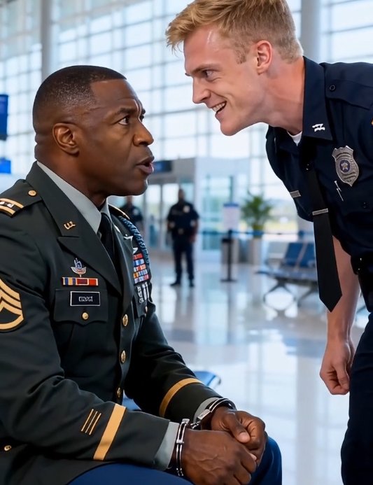 An airport security guard accused a soldier of wearing a fake uniform...