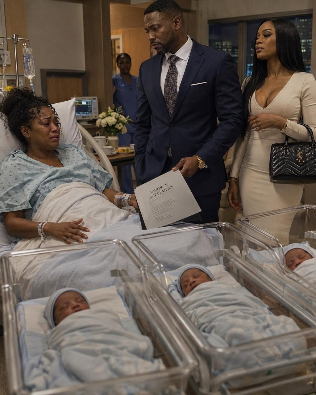 AFTER I GAVE BIRTH TO OUR TRIPLETS, MY HUSBAND BROUGHT ANOTHER WOMAN TO THE HOSPITAL, A BIRKIN HANGING FROM HER ARM, JUST TO EMBARRASS ME.