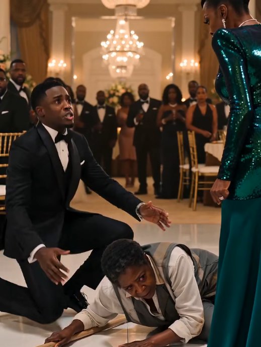 They pushed the cleaning woman onto the marble floor in front of the whole wedding hall.