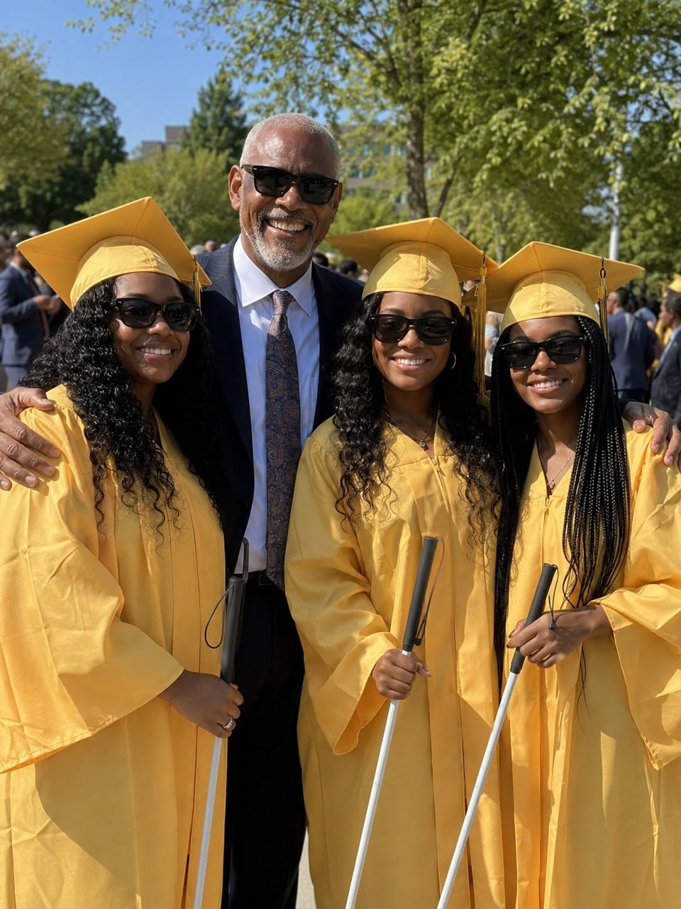SHE LEFT WHEN OUR THREE BLIND BABY GIRLS WERE BORN—WHAT HAPPENED AT THEIR GRADUATION 18 YEARS LATER SHOCKED EVERYONE