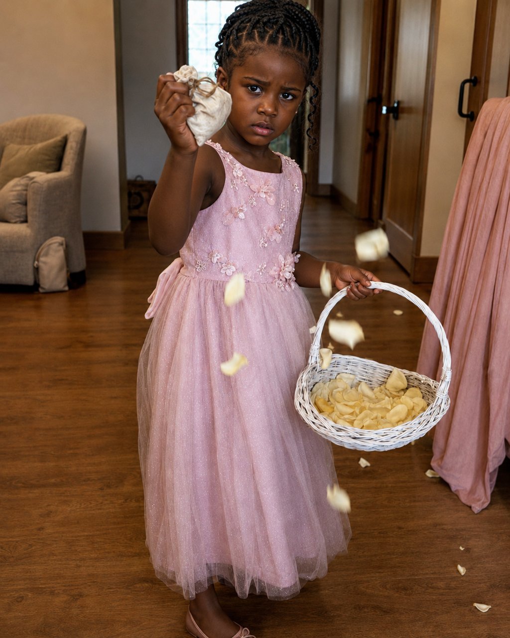 Minutes before our wedding, my flower-girl stepdaughter said, "Now that you're my mommy, I can show you daddy's secret"—what she pulled from under the petals made me go pale.