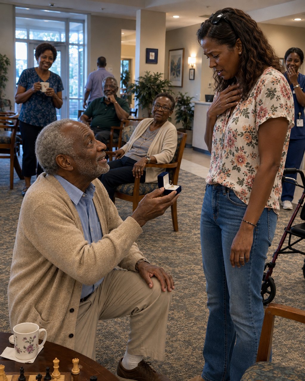 An 89-year-old man at the retirement home got down on one knee and asked me to marry him — I thought it was a joke until he explained why he had chosen me.