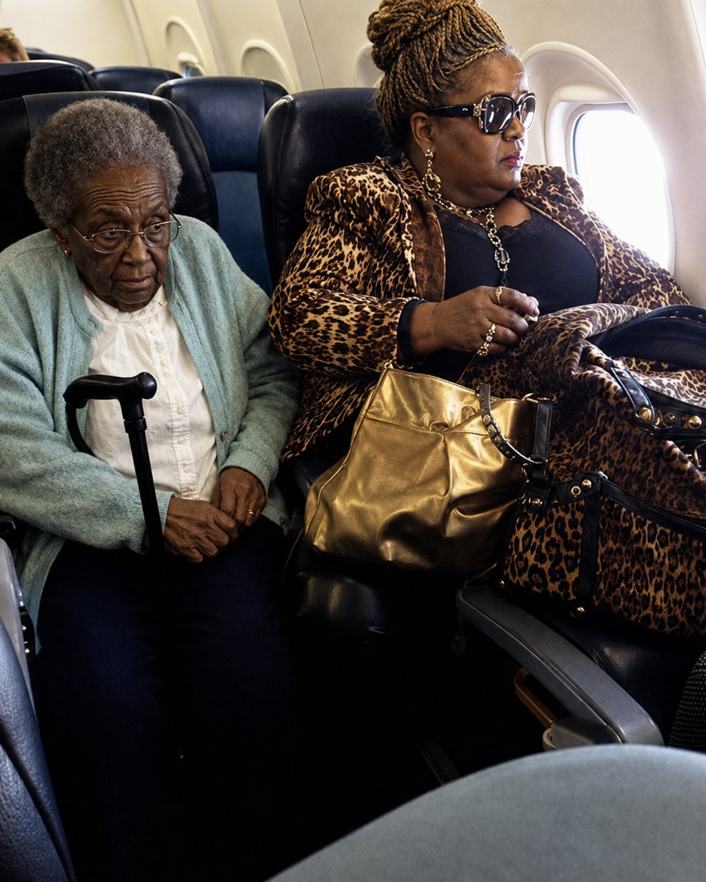 A rude woman on the plane took over half of my 86-year-old grandmother's seat because "people her age shouldn't even be traveling" — five minutes after takeoff, karma hit her in the last way she expected.