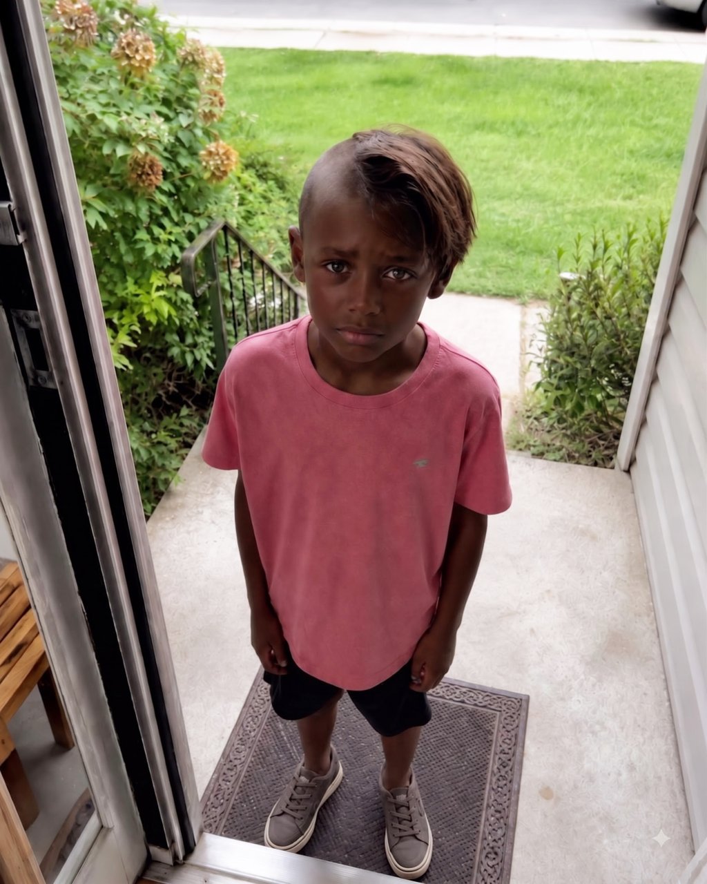 My 8-year-old son came home from the barber with only HALF his hair cut—when the crying barber told me WHY, I went pale.