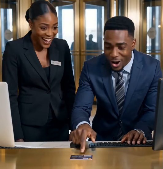 The entire bank turned to look when an elderly Black woman struck her cane against the floor.