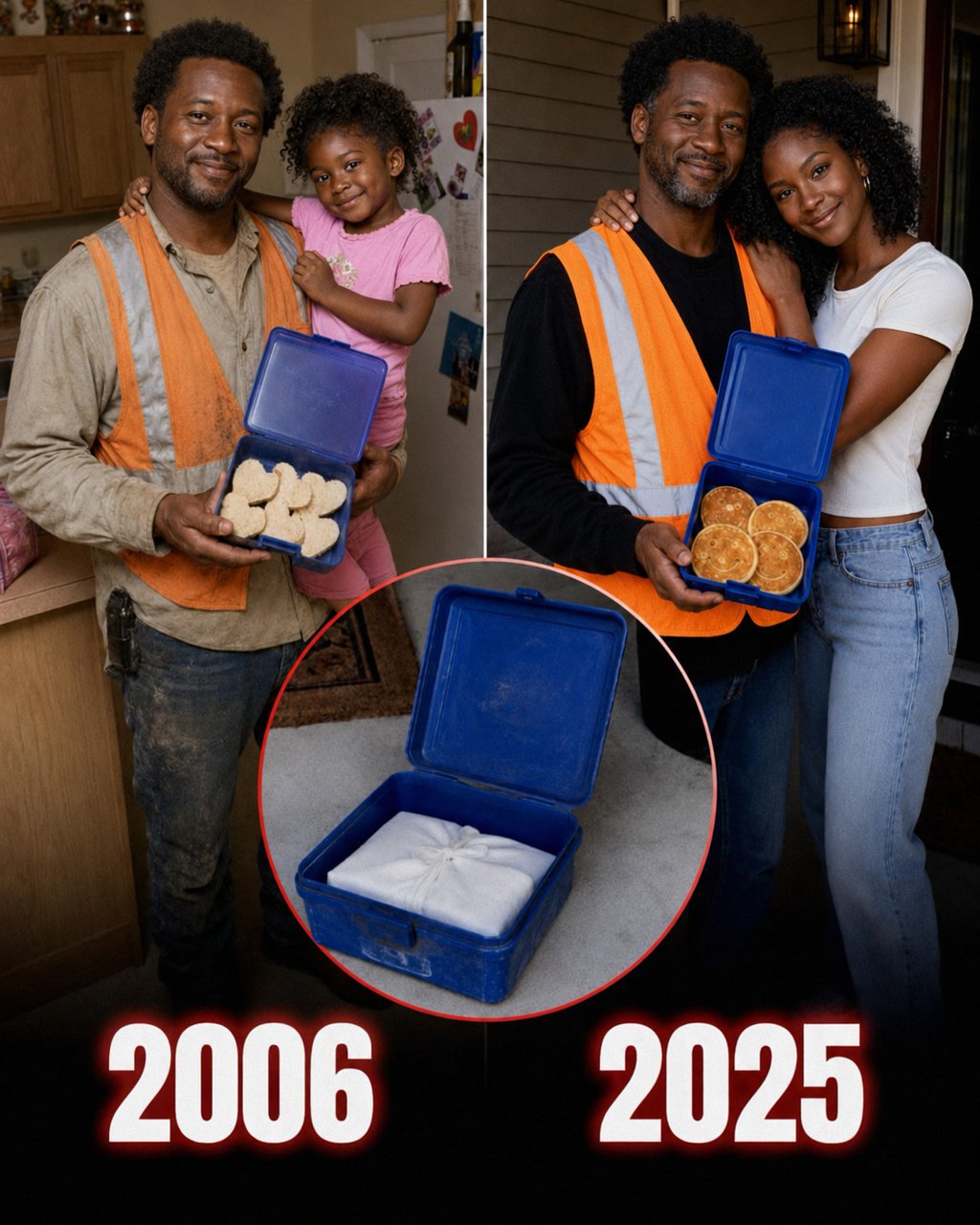 For twenty years, my construction worker dad made my lunch before dawn — the morning after his funeral another lunchbox appeared outside my door and made me go pale.