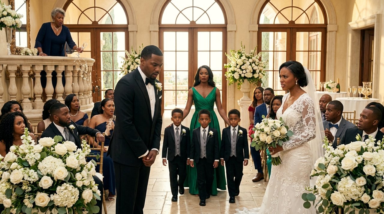 I brought my five-year-old triplet sons to my ex-husband's million-dollar wedding, and within seconds, an estate packed with senators, CEOs, and old-money elites fell silent.