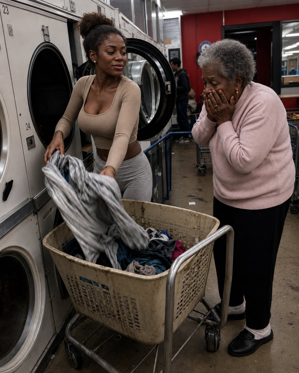 An entitled woman threw my wet laundry out of the only free dryer because I was "old and could wait"—she had no idea karma was already on its way.